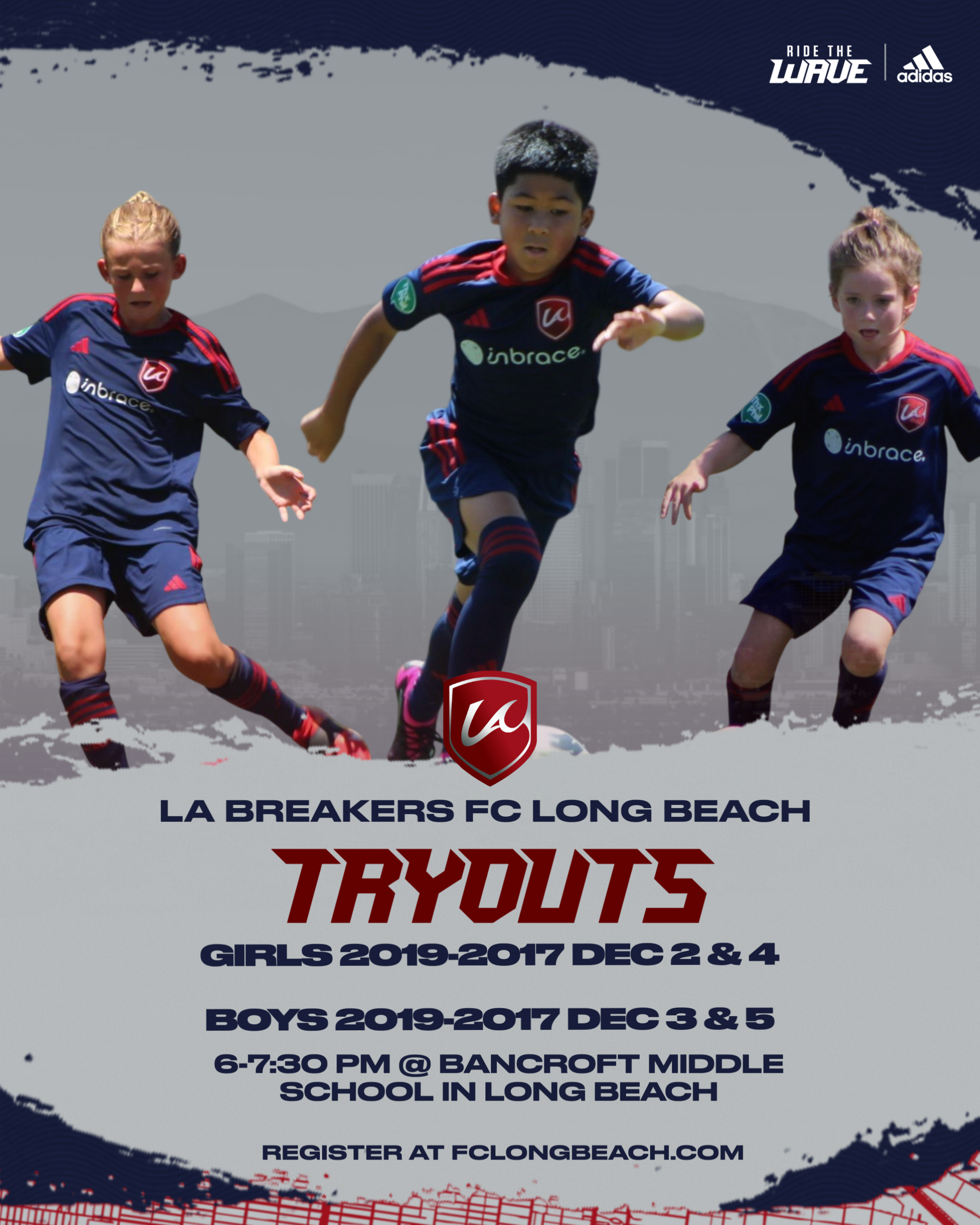 Tryouts for Players Born 2017-2019 December 2-5. 